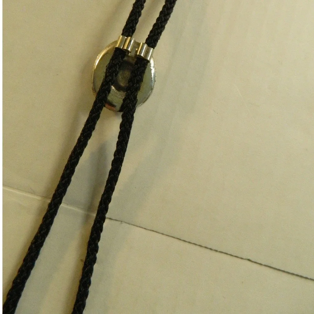 Unbranded Bolo Tie Men Black Silver Cowboy Hat Slide Western Americana Stetson